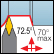 Aproximação de 72,5° de diaman